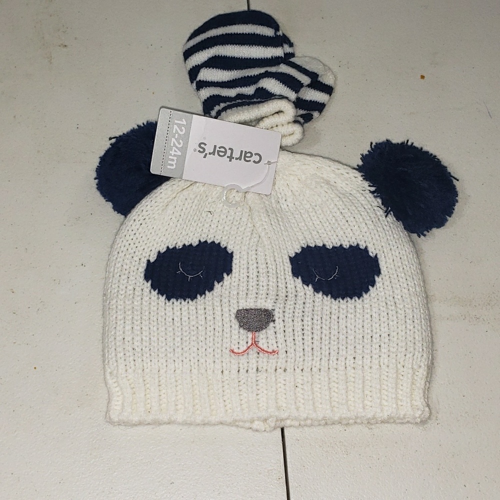 NWT Carter's Knit Kit Hat+Mittens 12-24 mos